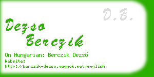 dezso berczik business card