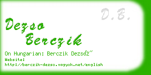 dezso berczik business card